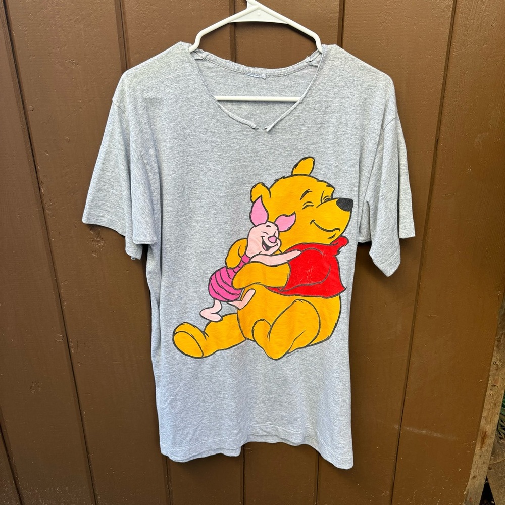 VTG 90s Disney Winnie The Pooh Jerry Leigh Single Stitch Gray T-Shirt Large